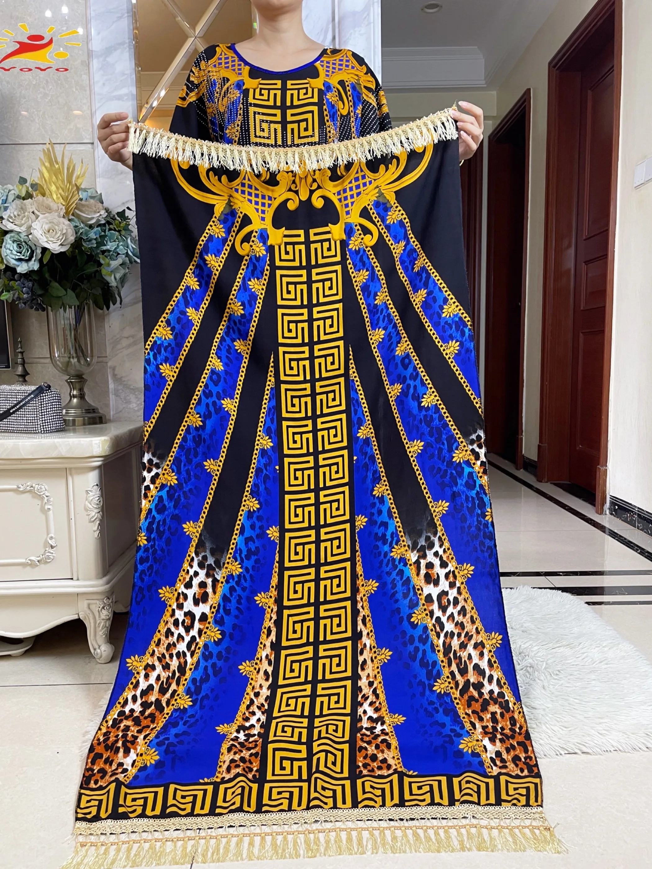 Yeni Kadın Abaya Kısa Kollu Dashiki Çiçek Elbise Kadın Gevşek Maxi Robe Çiçek Femme Musulmane Afrika Baskı Çiçek Abaya