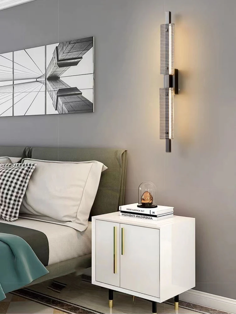 New Nordic modern minimalist and luxurious all copper wall lamp for living room, bedroom, bedside, high-end wall lamp