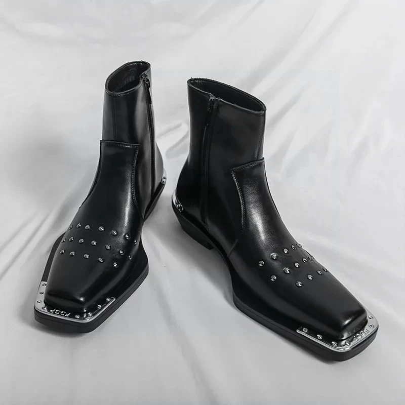 Men's Shoes Fashion Genuine Leather Chelsea Boots New British Style Business Ankle Boots for Men Designer Shoe Zapatos De Hombre