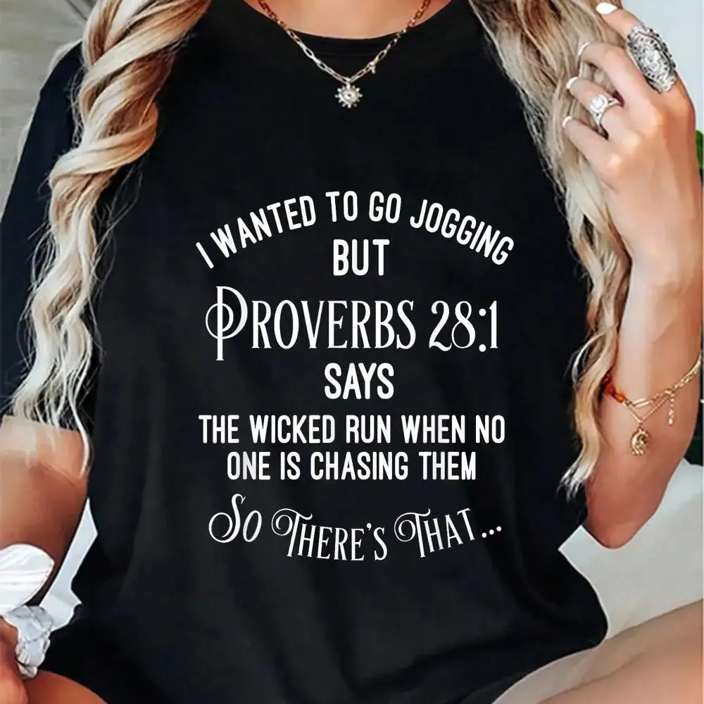 100% Cotton Casual Tshirt Funny Religious Running Shirt T-Shirt