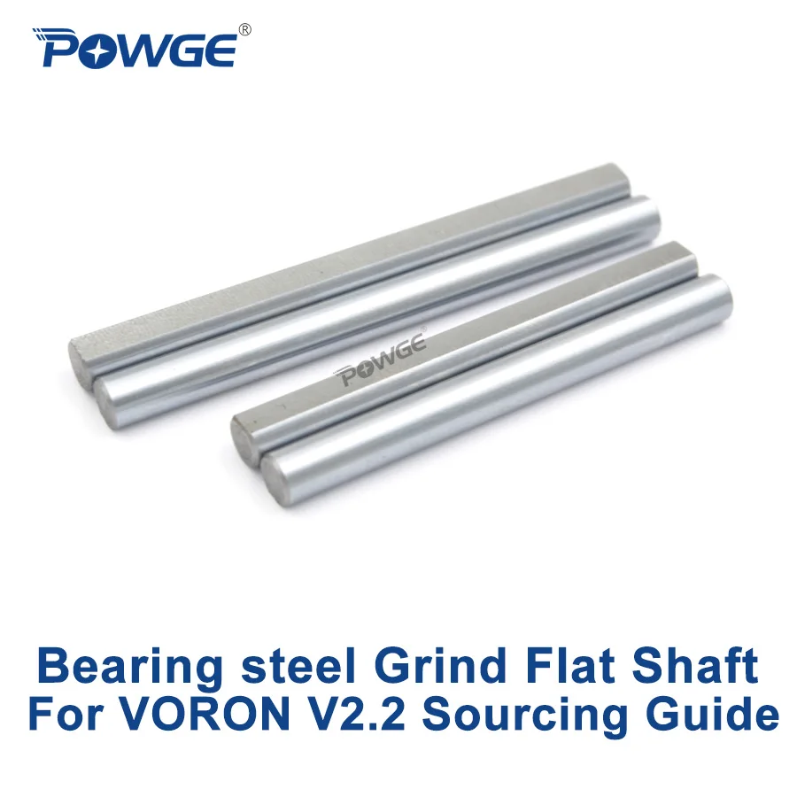 POWGE Bearing steel Rod D type shaft Grind Flat Linear Rail Round Length 26/30/45/50/60mm Diameter 5mm VORON MOTION PARTS