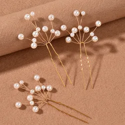 3PCS Bridal Wedding Hair Accessories Hair Pins Forks for Women Pearl Hairpins Princess Headpiece Party Jewelry Gift