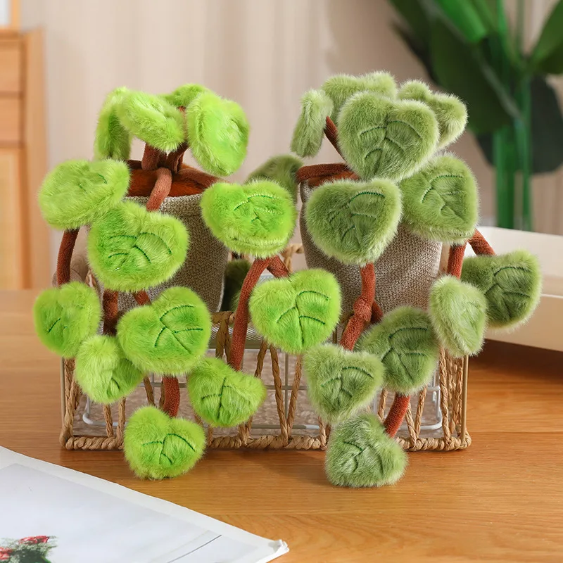 

18cm Kawaii Artificial Plants Plush Toy Soft Pothos Green Plant Stuffed Doll Home Decoration Cute Xmas Gift