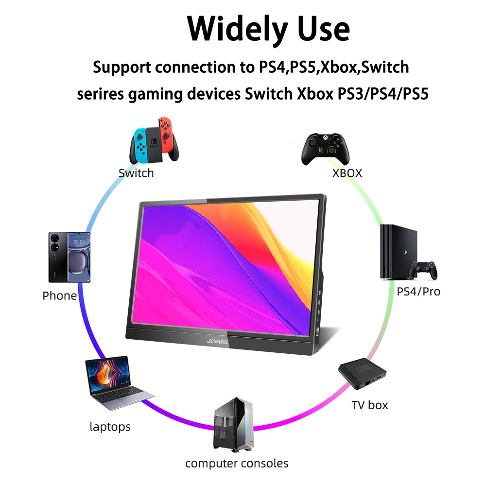 コンピュータモニター 15.6 インチ 1920X1080 ポータブルモニター HD IPS パネル LCD タッチスクリーン Type-C HDMI 互換性スイッチ Xbox ラップトップ