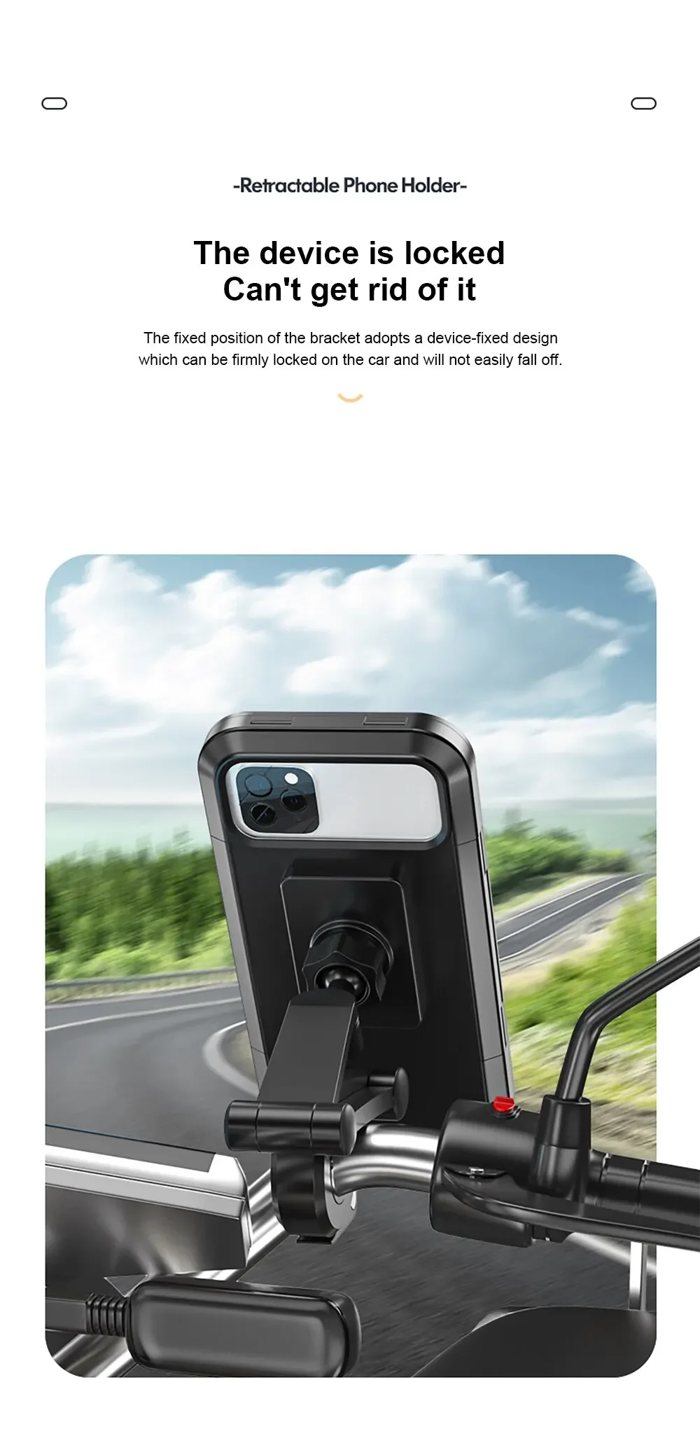 Wasserdicht 360° ° Drehbare Telefonhalterung für Motorrad/Fahrrad – verstellbare universelle GPS-Halterung für Mobiltelefone und Navigations-Apps – Detail 17