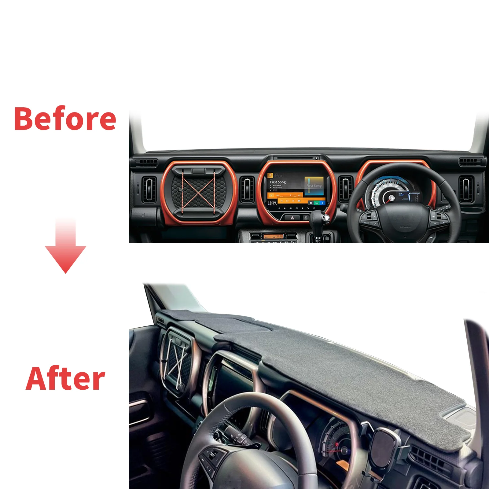 Fit for Suzuki Hustler MR31 MR52 MR92 RHD Car Dashmat Accessories Dashboard Cover Pad DashMat Sunshade Protective Carpet