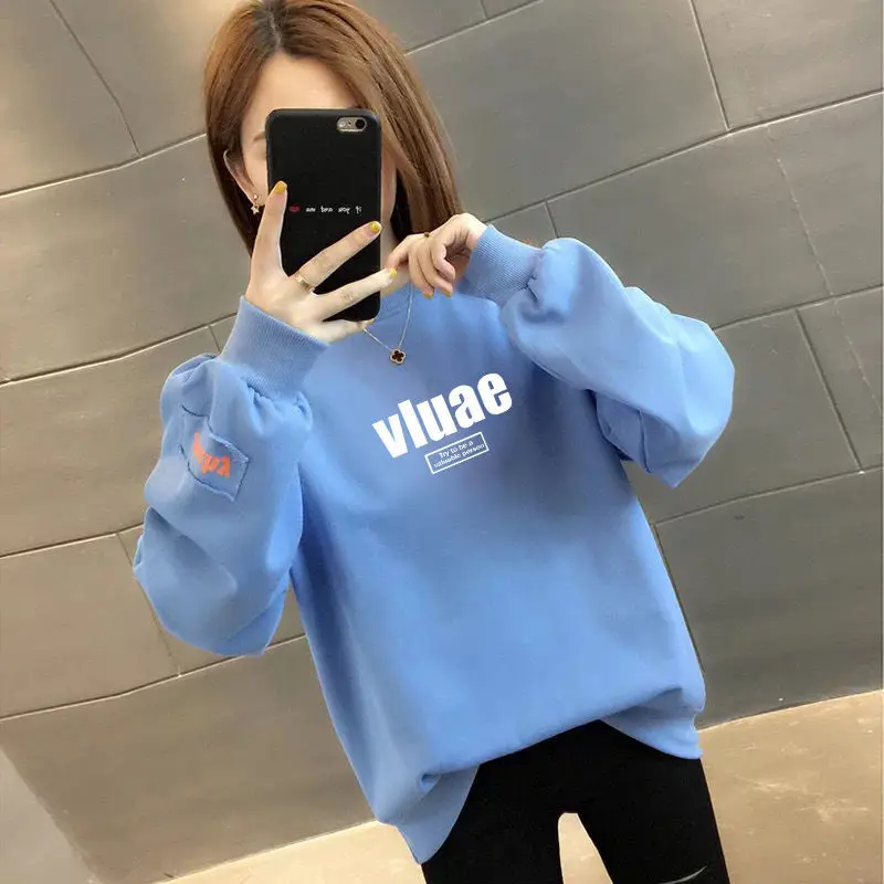 

Autumn 2024 New Hoodie Women's Korean-style Loose Casual Top Women's Long-sleeved T-shirt Base Shirt Women's Coat