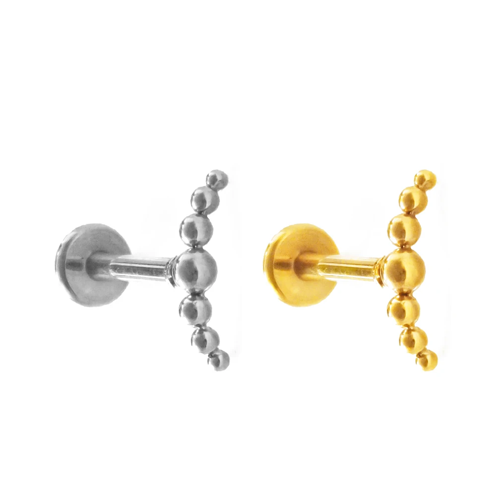 Internally Threaded Labret Piercing Forward Helix Earring 100% 316L Stainlesss Steel Tragus Stud Body Jewelry