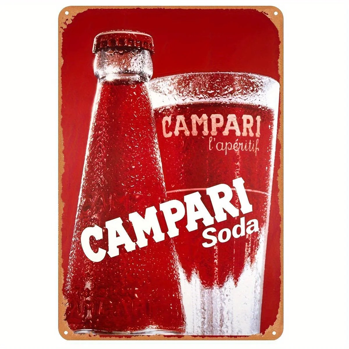 Vintage Soda Metal Wall Art Sign -  Iron Poster with Pre-Drilled Holes, Weather-Resistant, for Home, Garden, Bar, Cafe, Office D