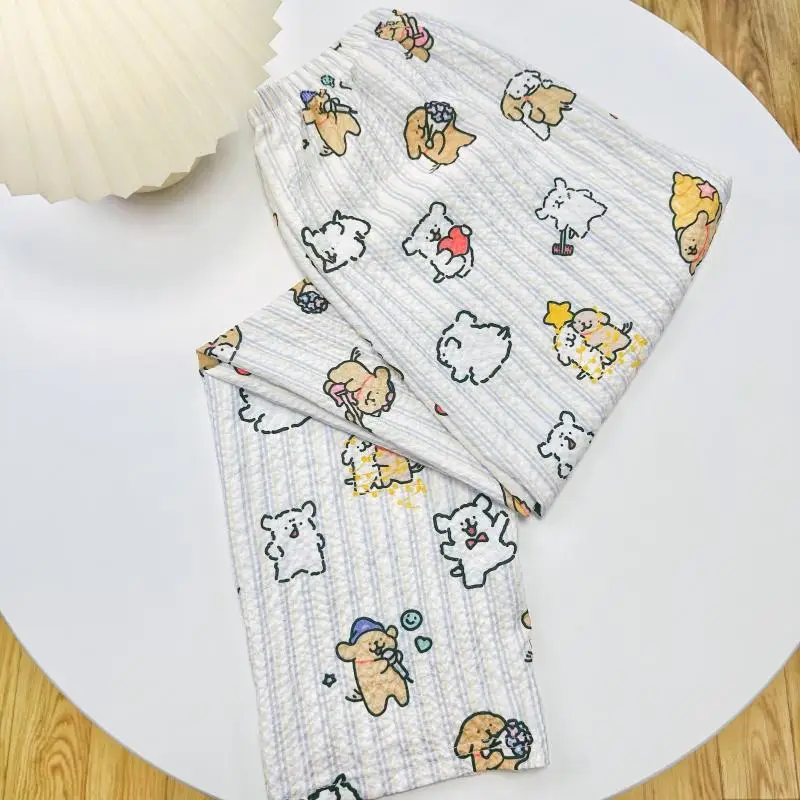 New Kawaii Cute Maltese Pajamas Thin Long Sleeved Striped Cartoon Cute Outerwear Set Ins Birthday Gifts For Girlfriend Gifts
