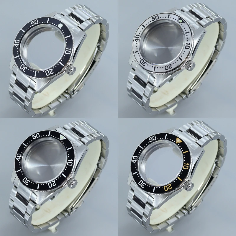 

40mm Diving Steel Case Men's Watch Bracelet Parts For Tiger Whale Mod Seiko NH35 NH36 4R36 Movement 28.5mm Dial Sapphire Crystal