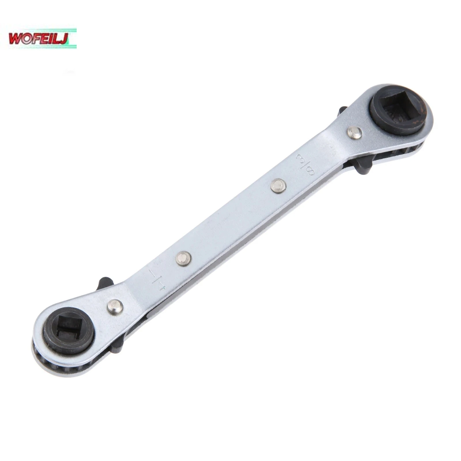 1pc Refrigeration Ratchet Wrench 4 Different Sizes 1/4 x 3/16 Square x 3/8 x 5/16 Square Air Conditioning Ratcheting Service Wre