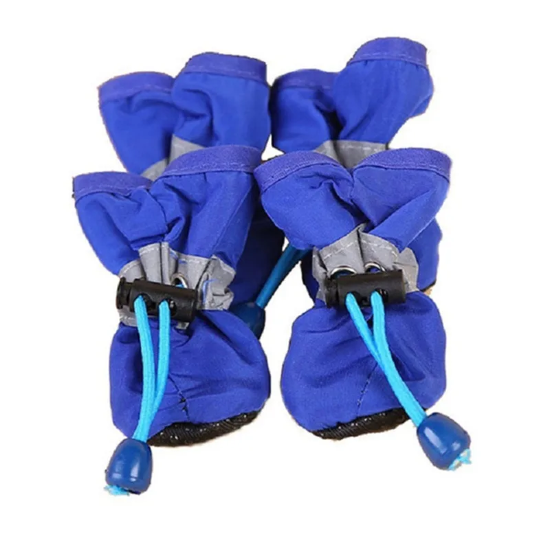 4 Stück/Set Wasserdichte Hundeschuhe Rutschfeste Regenstiefel für Kleine Katzen Hunde Welpen Haustier-Stiefel Pfoten-Zubehör