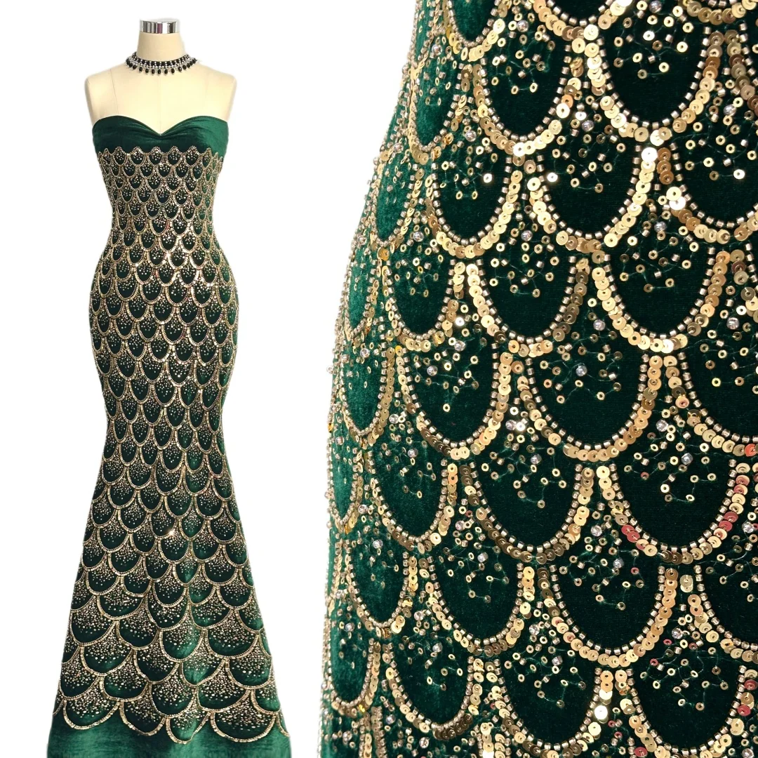 Embroidery Net Fabric - Luxuriöse Pailletten Elegante Partykleider Handgefertigte Bestseller