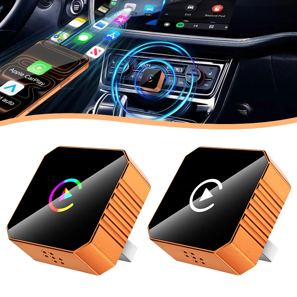 Mini Wireless CarPlays/Androids Auto Adapter 2 N 1 Carplays Plug Play Car Play Androids Dongle Adapter Superior Stability