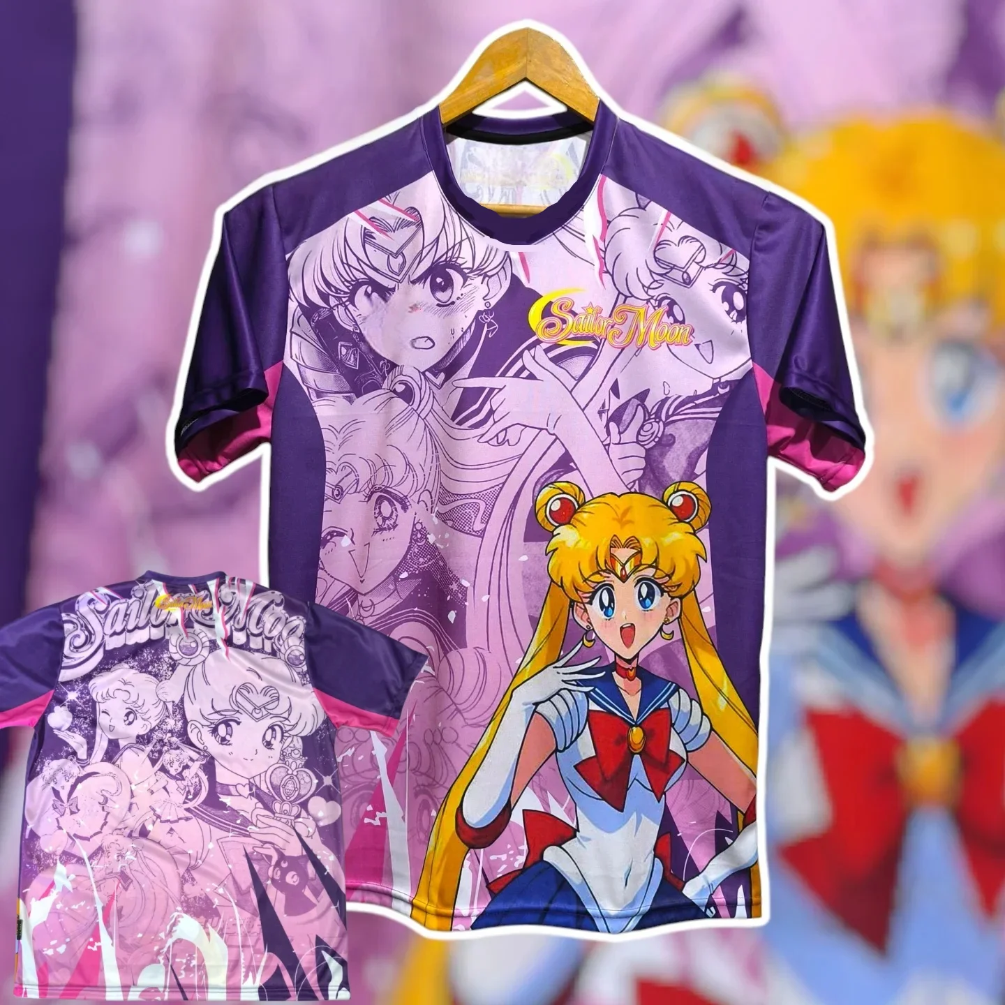 Adult and Kids' Fairy Arrivals! Sailor Moon 3D Printed T-shirt with Graffiti Comic-style Cyber Moonlight，Shorts, Friends