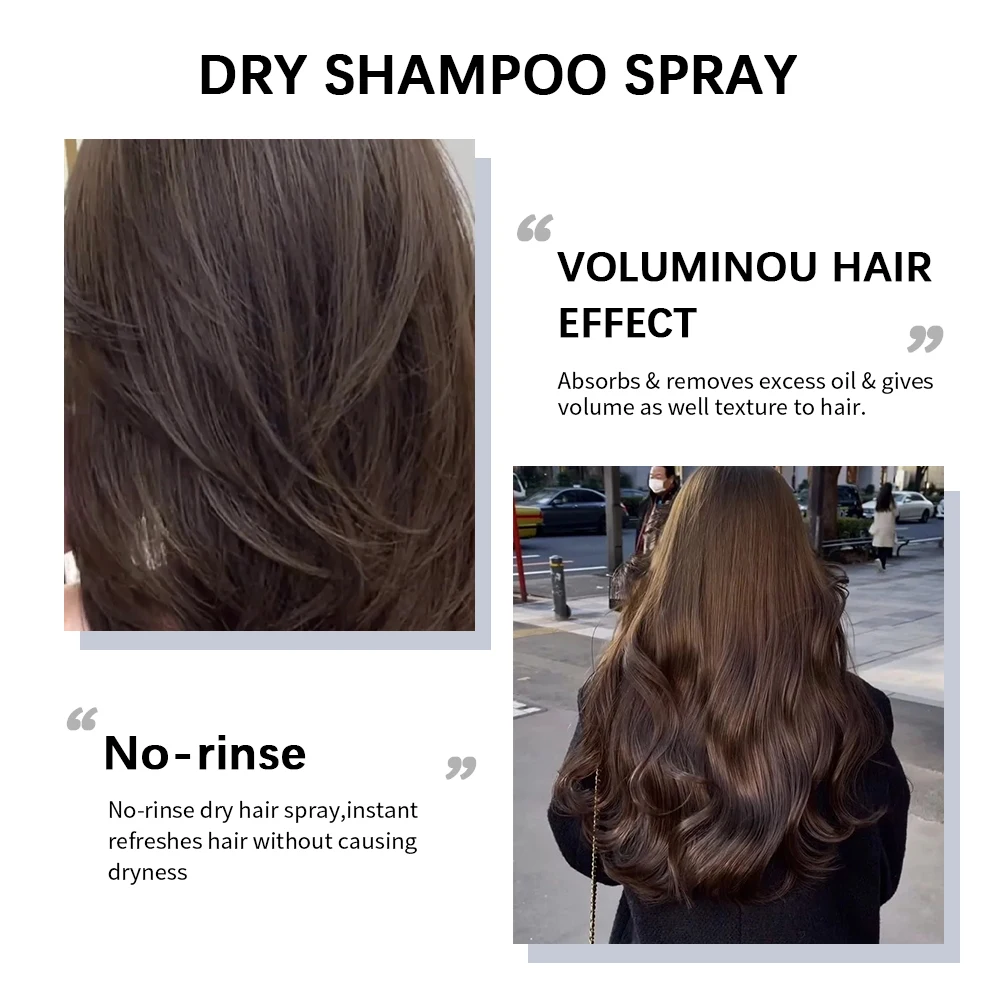 Lakerain Dry Shampoo Spray Instant Hair Refresh Removes Oil & Odor Restoring Hair Fluffy and Refreshing No White Residue Suited For All Hair Types