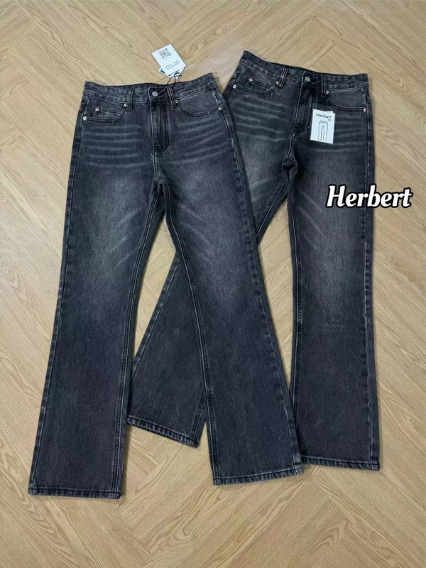 

SUDA Vintage Waed Matte Jeans High Waist Flared Pants Men Women Casual Straight Leg Polyester Fiber Non Deformable