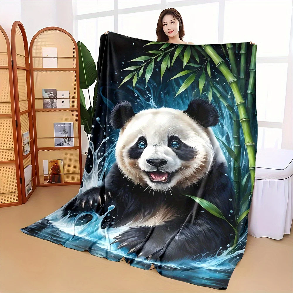 Soft and Fluffy Panda Print Throw Blanket - Perfect for All Seasons60x80,80x100