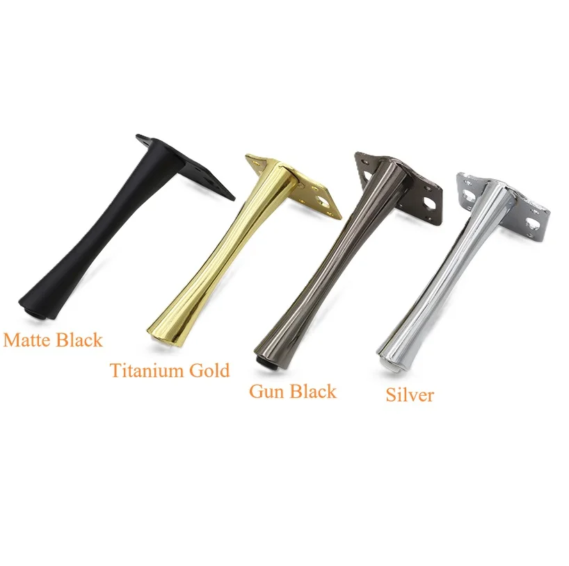 4Pcs  Zinc Inclined Furniture Leg Gold Silver Titanium Black Gold