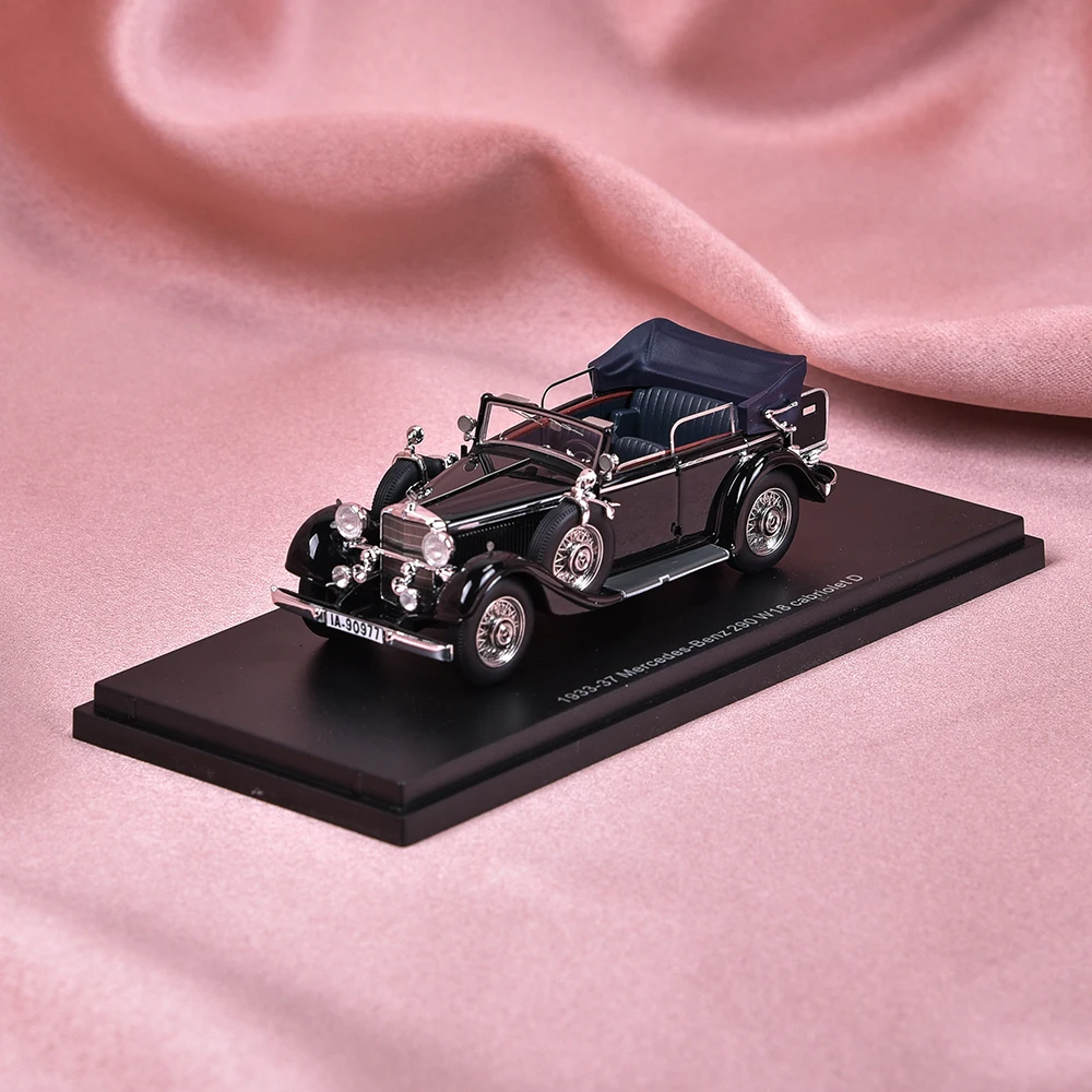 1/43 modelo de carro de resina benz 290 w18 lang cabriolet b/d 1933-34 versão refinada veículos de simulação de carro brinquedos de decoração colecionáveis