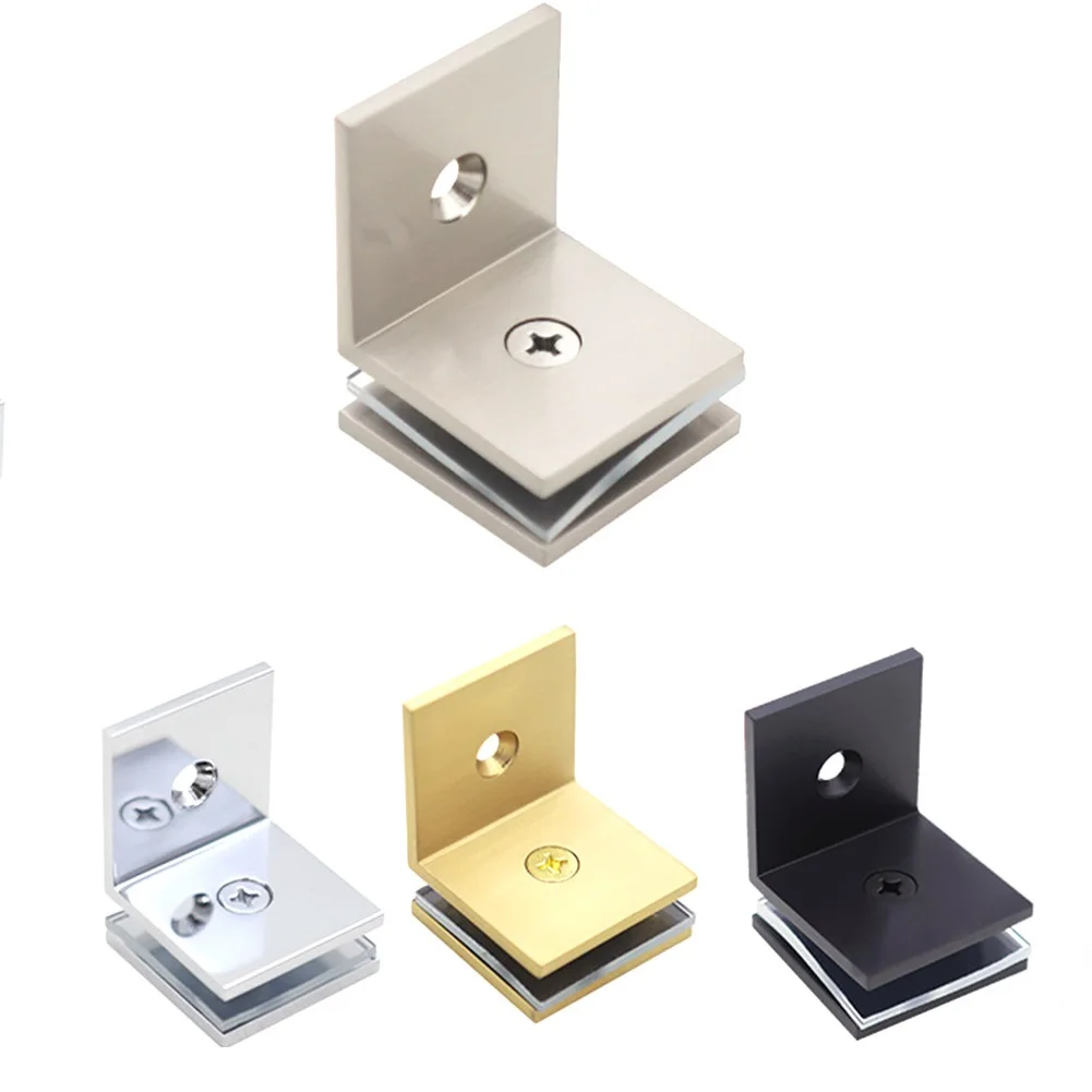 Glass Wall Support 90 Angle Clamp Easy Installation Glass Thickness Support Modern Bathroom Decor For Shower Enclosures Black