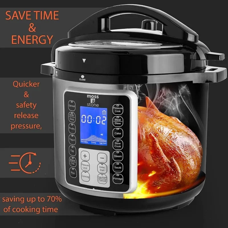 HAOYUNMA Electric Pressure Cooker with Large LCD Display, Multi-Use 6 Quart Electric Pot, 14 in 1 Slow Cooker