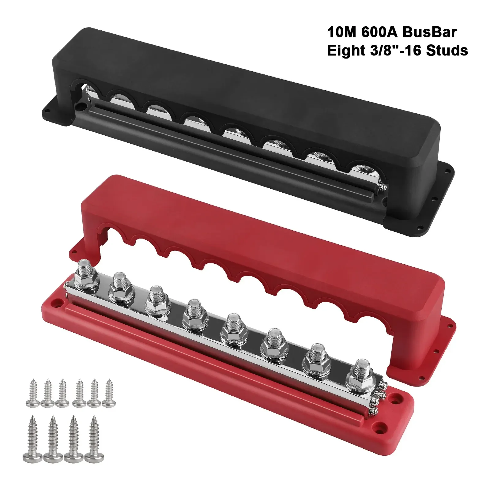 24 فولت حافلة بار 12 فولت زوج النحاس 600 أمبير بسبار للسيارات RV المركبات 8 آخر M10 كتلة توزيع الطاقة مع غطاء تصنيف 24 فولت