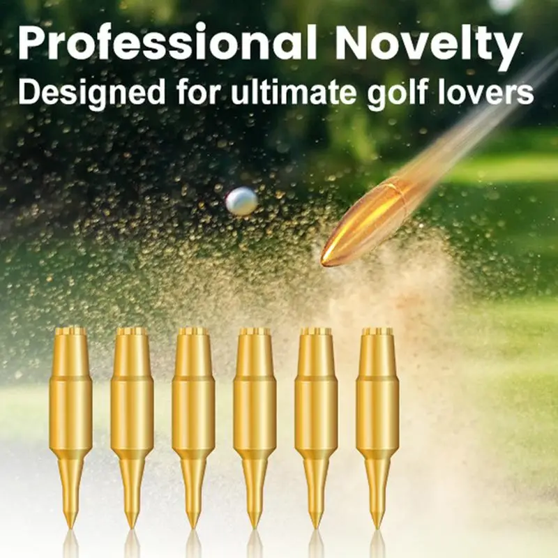 Golf Tees High Hardness Professional Golf Ball Tees Stylish Golf Accessories 6 Pieces for Women Men Golfers Golf Training tools