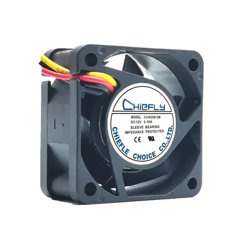 for CHICFLY CC4020B12M DC12V 0.16A 40x40x20mm 4cm Chassis Cooling Ball Bearing Fan Computer Case Cooler