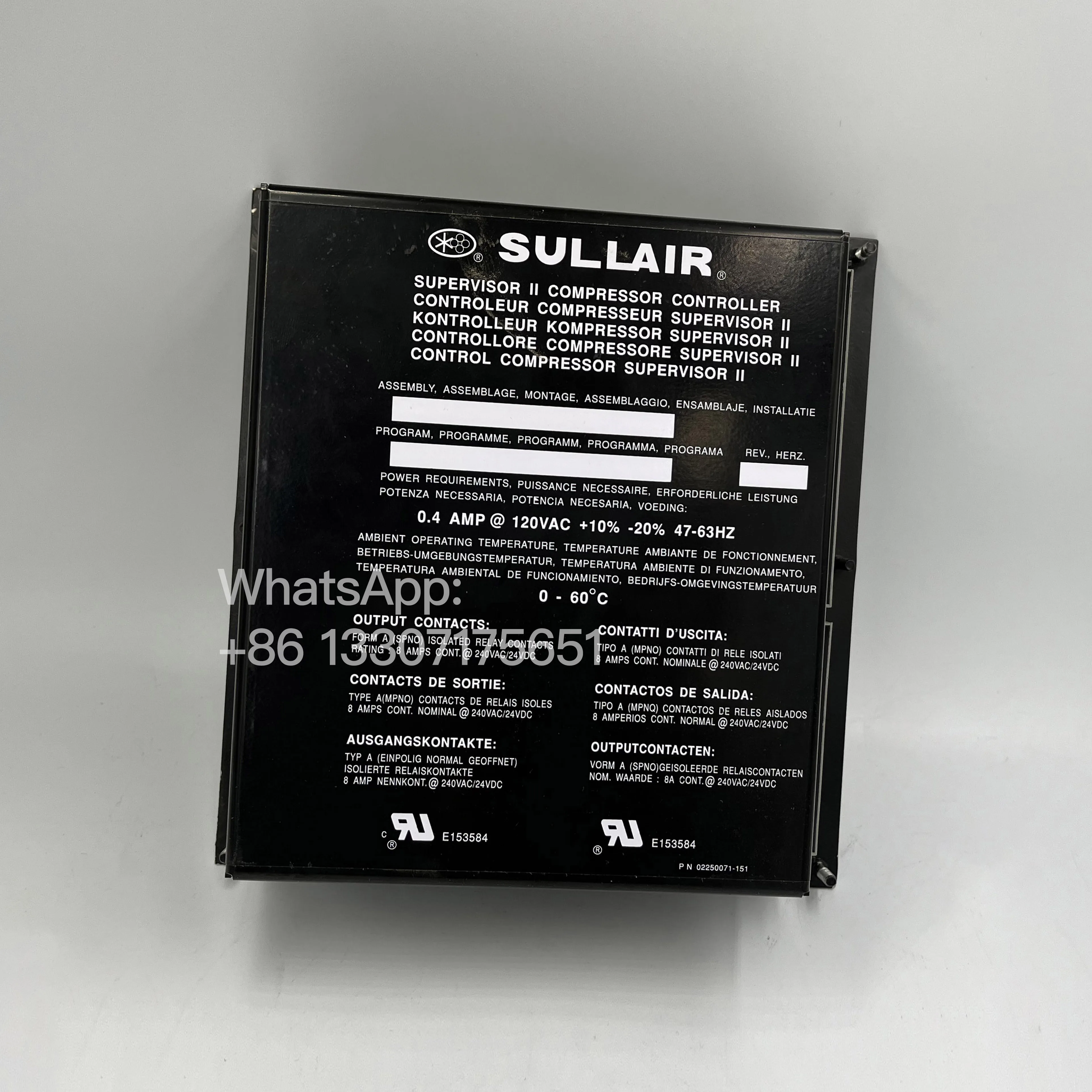 Оригинальная панель контроллера для компрессора Sullair 02250071-151, экран управления контроллером с оригинальной программой, гарантия 1 год