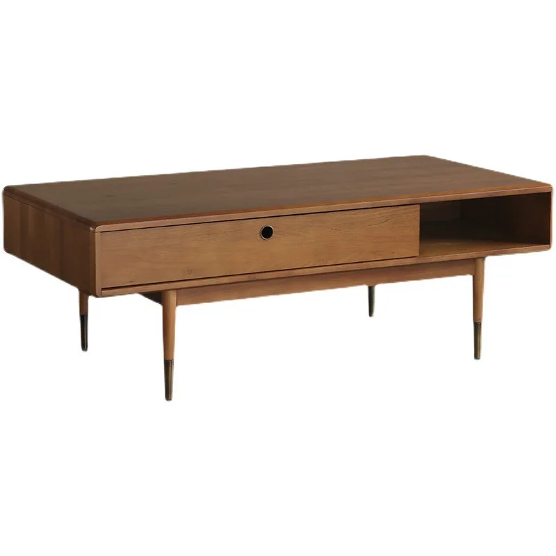 

Nordic expression industrial style retro solid wood coffee table size apartment living room square coffee table simple modern