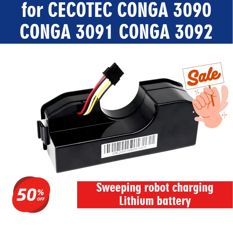 

Li Ion Battery 14.4V for Cecotec Conga 3090 3091 3092 2090 Robotic Vacuum Cleaner Conga 3090 Accessories Replacement