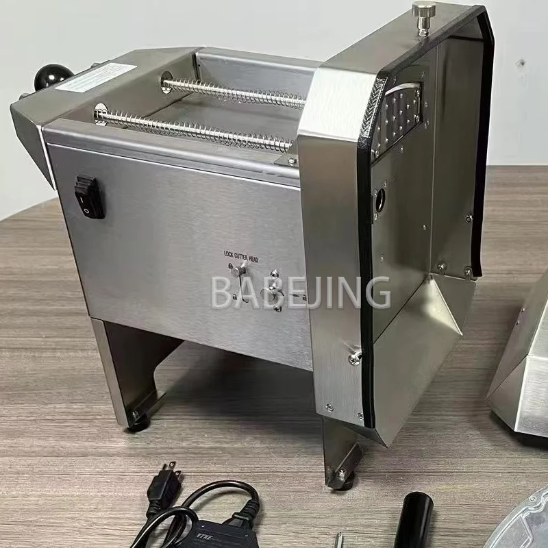 Image of Elektrische Edelstahl-Industrie-Gemüseschneidemaschine Kartoffel-Karotten-Bananen-Schneidegerät für die Küche