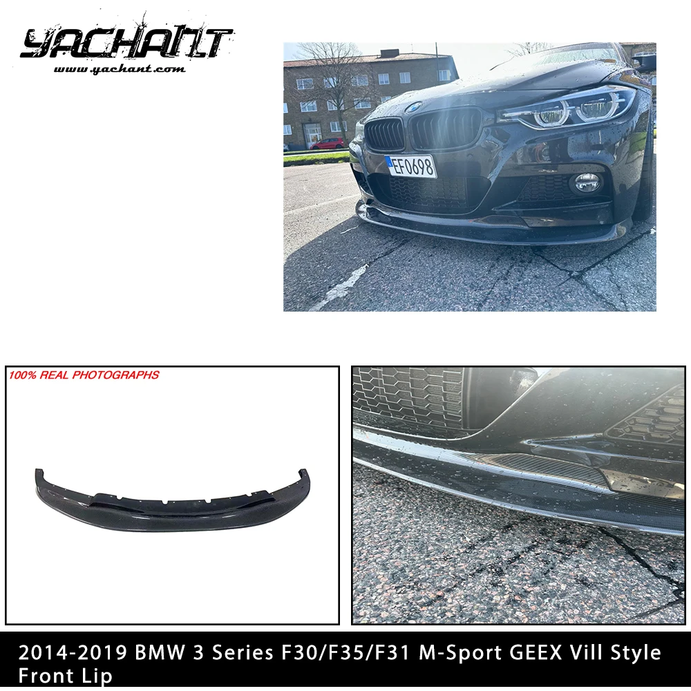 

Car-Styling Carbon Fiber CF Front Splitter Fit For 2014-2019 BMW 3 Series F30/F35/F31 MS GEEX Vill Style Front Bumper Lip