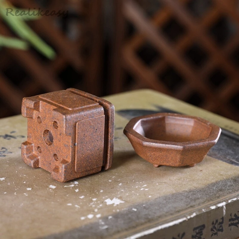 2026 New Chinese Purple Clay Flower Pot Mini Simple Succulent Flower Pot Household Retro Antique Decorative Flower Pot LJ444