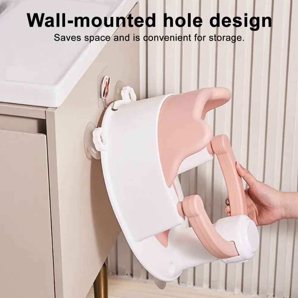 Baby Bath Seat Newborn Shower Bathtub Stand with Foldable Armrest Non-Slip Cute Cartoon Toddler Bath Chair Support