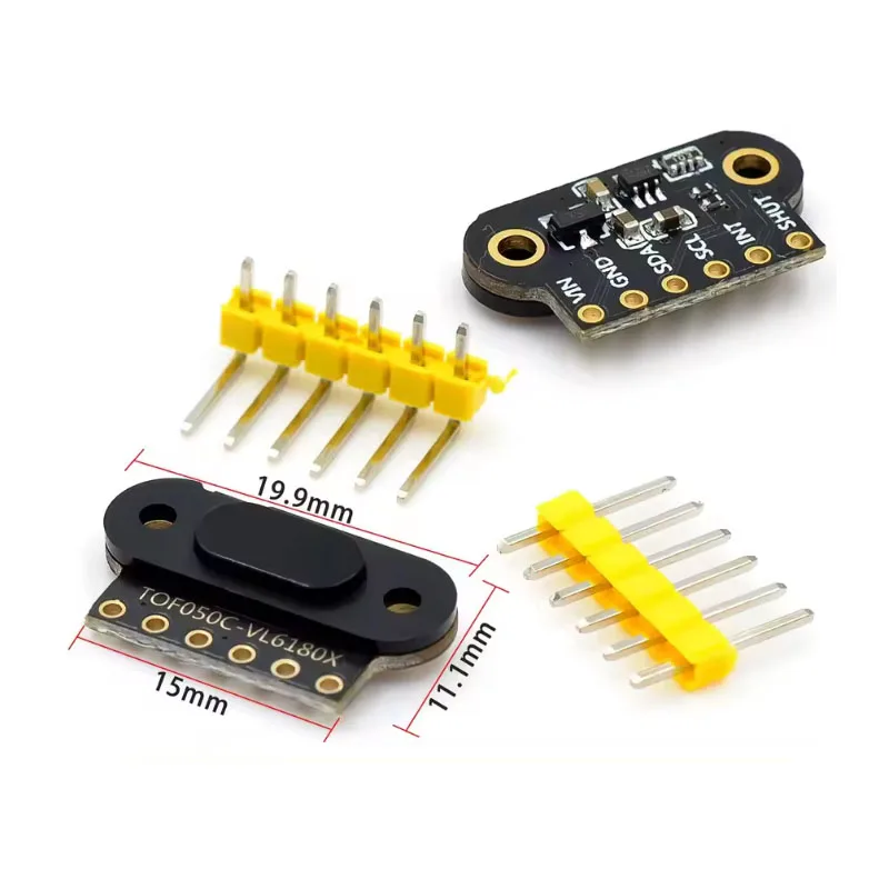 TOF050C 200C 400C modul Sensor jarak Laser TOF Time-of-flight Distance IIC Output UNTUK Arduino VL6180 VL53L0X VL53L1X