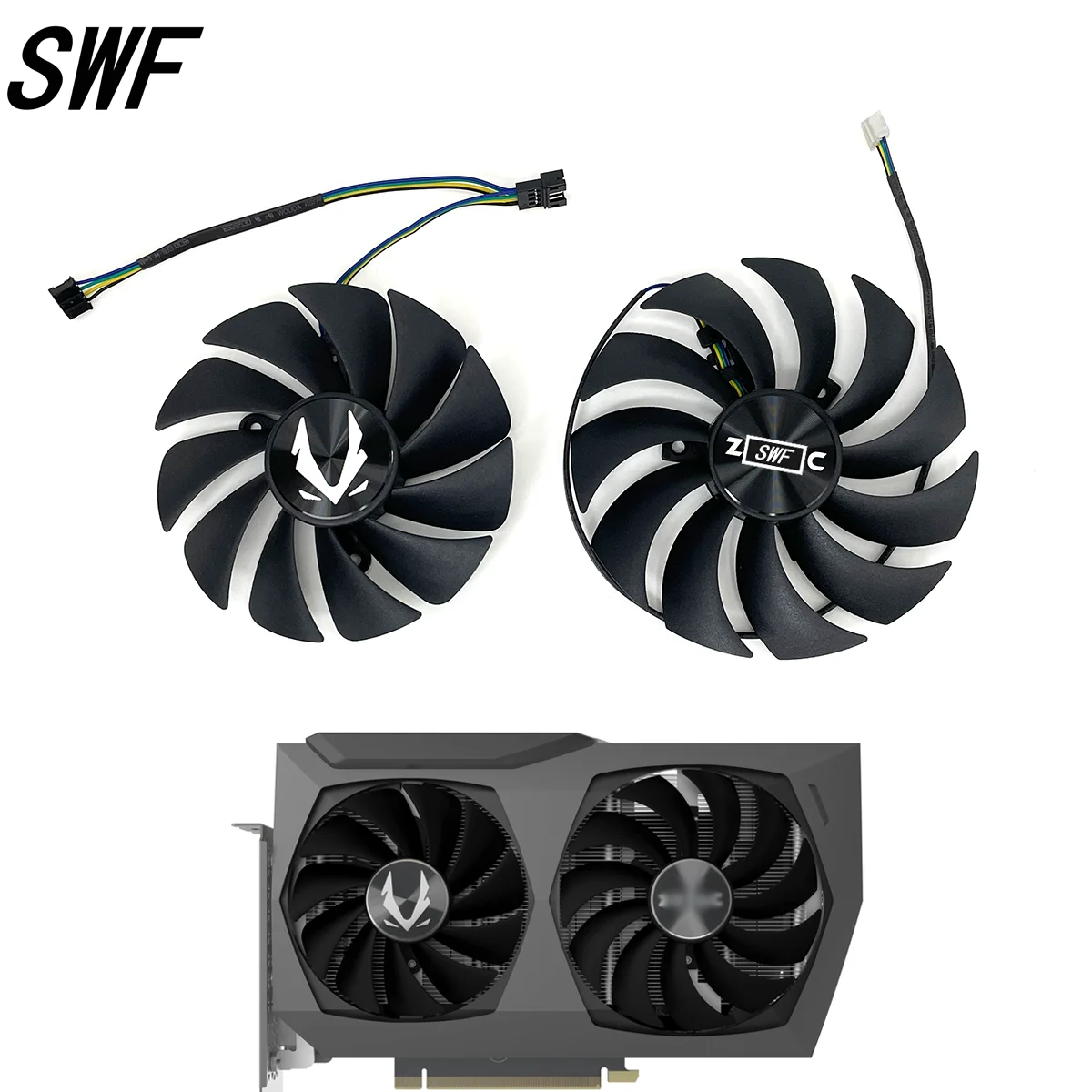 冷却ファン92s2u gfy09215m12spa 88mm 100mm,zotac rtx 3070 rtx 3070tiデュアルエッジグラフィックスカードクーラー用,新しい