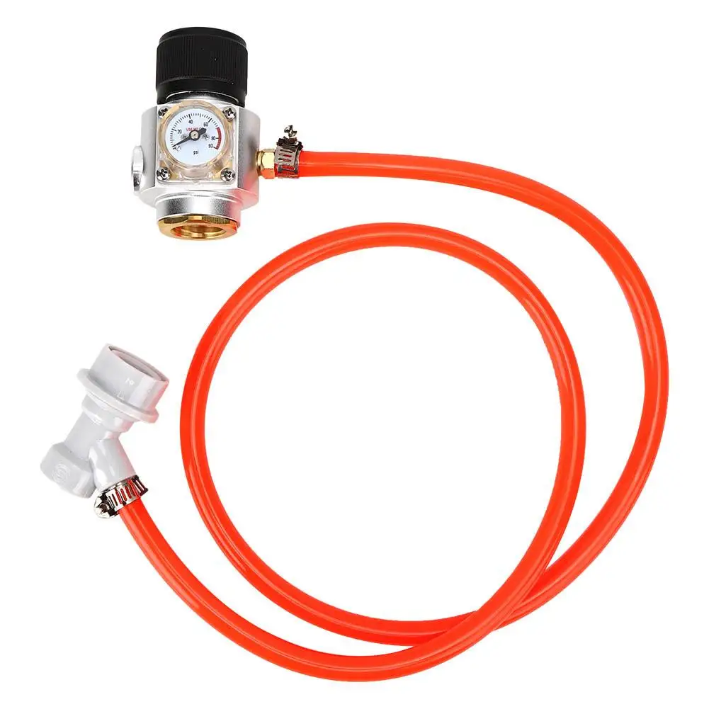 

CO2 Mini Gas Regulator Portable Pressure Meter Homebrew Beer Dispensing Tool with Ball Lock System