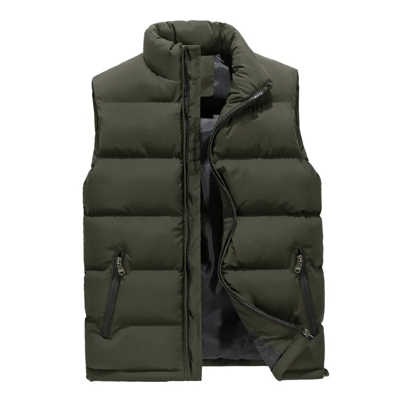 Cross border European casual men's vest, men's autumn and winter warm down cotton vest, vest, cold proof and anti cold