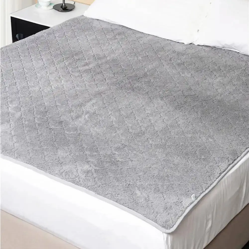 Electric Heated Blanket 9 Heat Settings 2/8/12h Timer 180x120cm 110W 220V 50Hz Flannel Material Overheat Protection UK Adapter