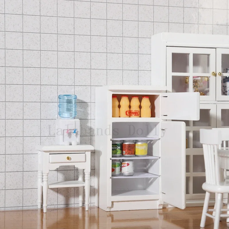 Casa de muñecas 1:12, refrigerador en miniatura, fuente de agua, modelo Ob11, muebles de bolsillo, electrodomésticos, juguetes de comida, decoraciones