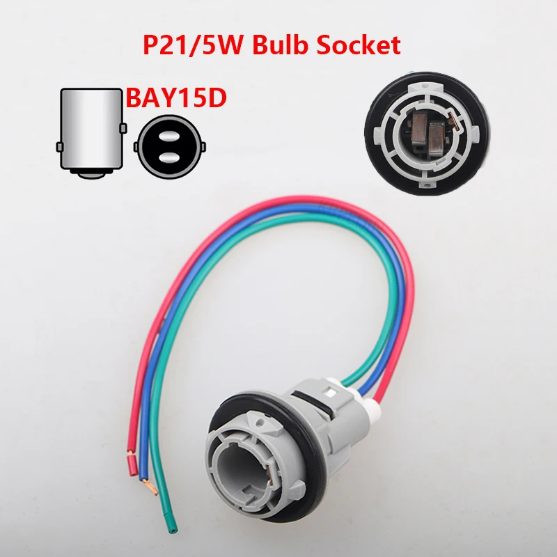 

1x For Honda Accord CRV Odyssey Acura Car Light BAY15D P21/5W Bulb Holder Connector Socket Adapter Accessories