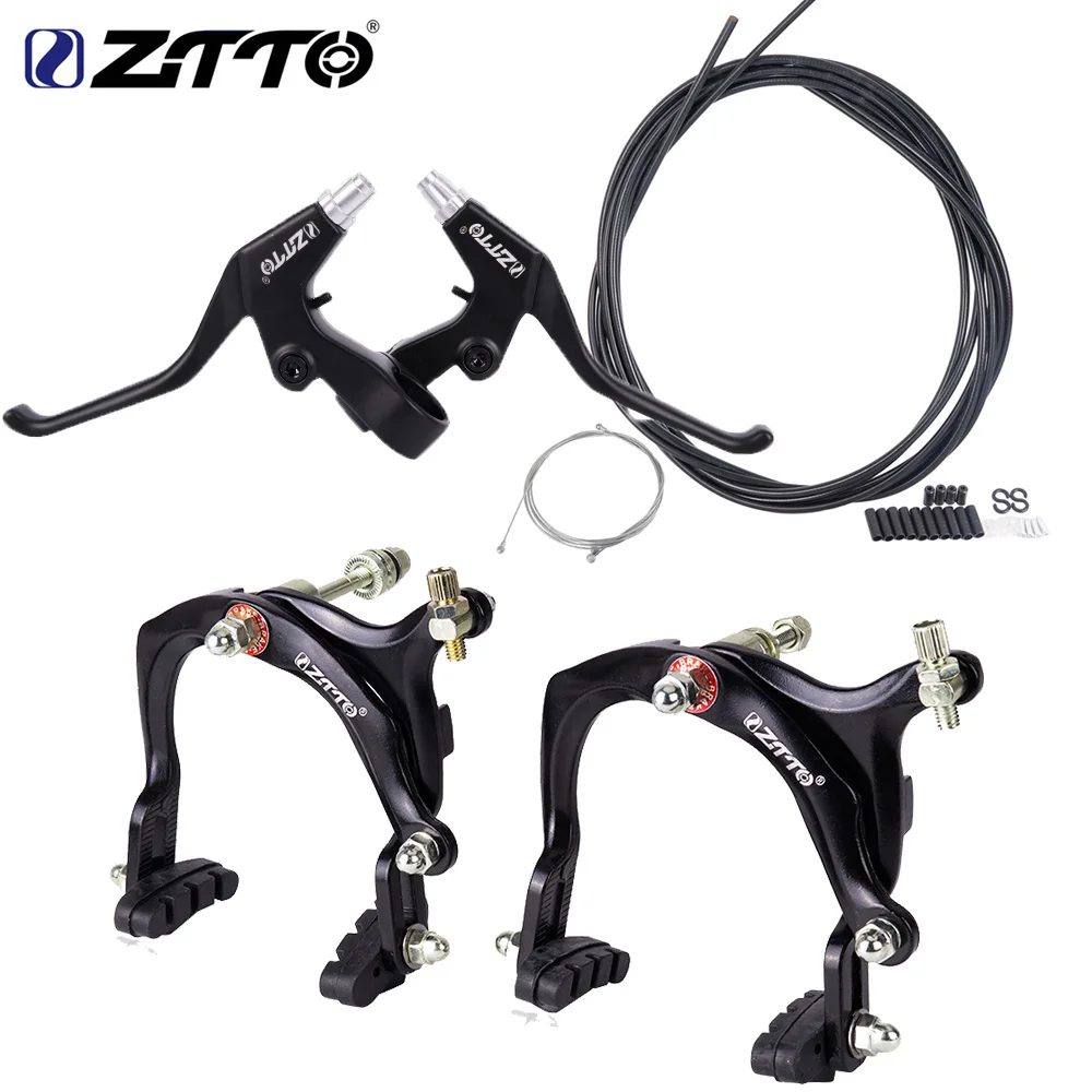 ZTTO 1 Set Bicycle Brakes Long Arm Pliers Brake Calipers C Brake Side Pull Caliper With Brake Pads For Cruiser City Bike