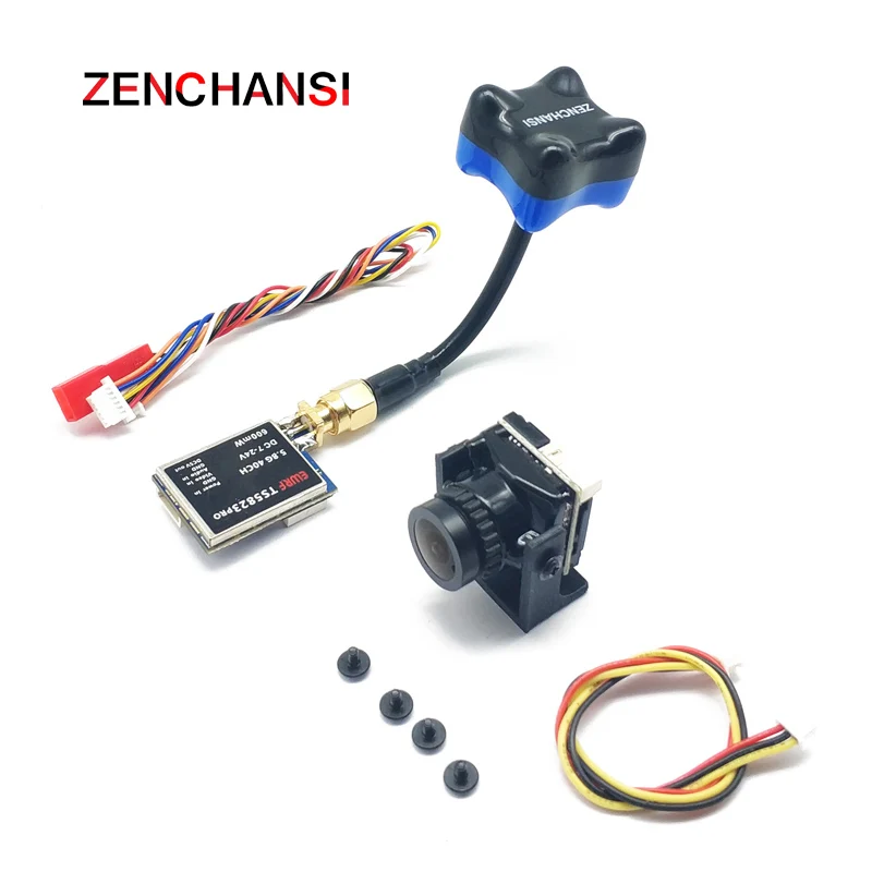 Easy to use 5.8GHz FPV Set Video VTX 600mW Transmitter TS5823 Pro and mini CMOS 1200TVL FPV Camera 2.1mm Lens for Racing Drone