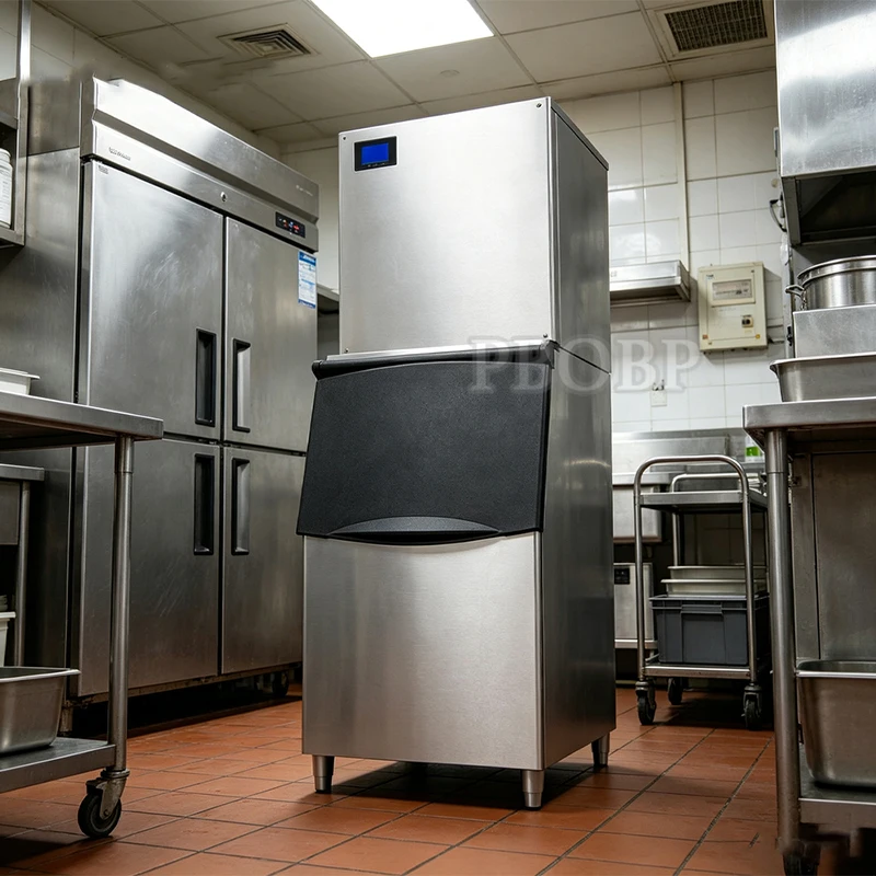 PBOBP Commercial Ice Maker 80 - 90 lbs/24H,Ice Machine With 33 lbs Storage Bin, Clear CubAdvanced LCD Panel Auto Operation