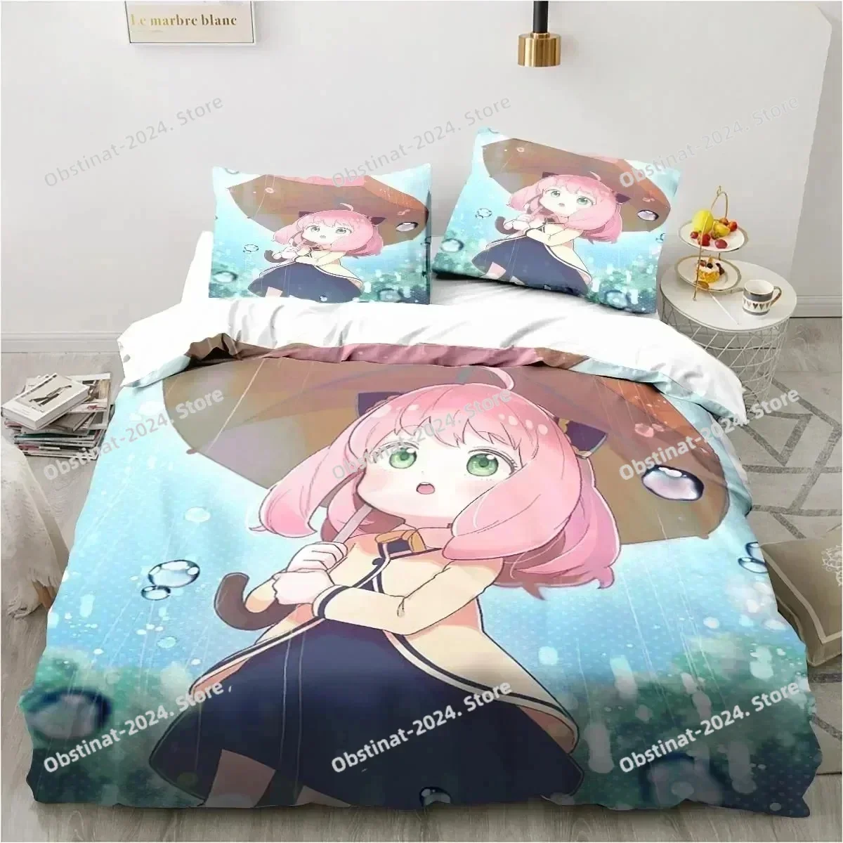 3D SPY FAMILY Anya Anime Bedding Set Printed single Comforter Quilt Bed Cover Duvet Cover Pillow Case 3 Pieces Kids Adult Size
