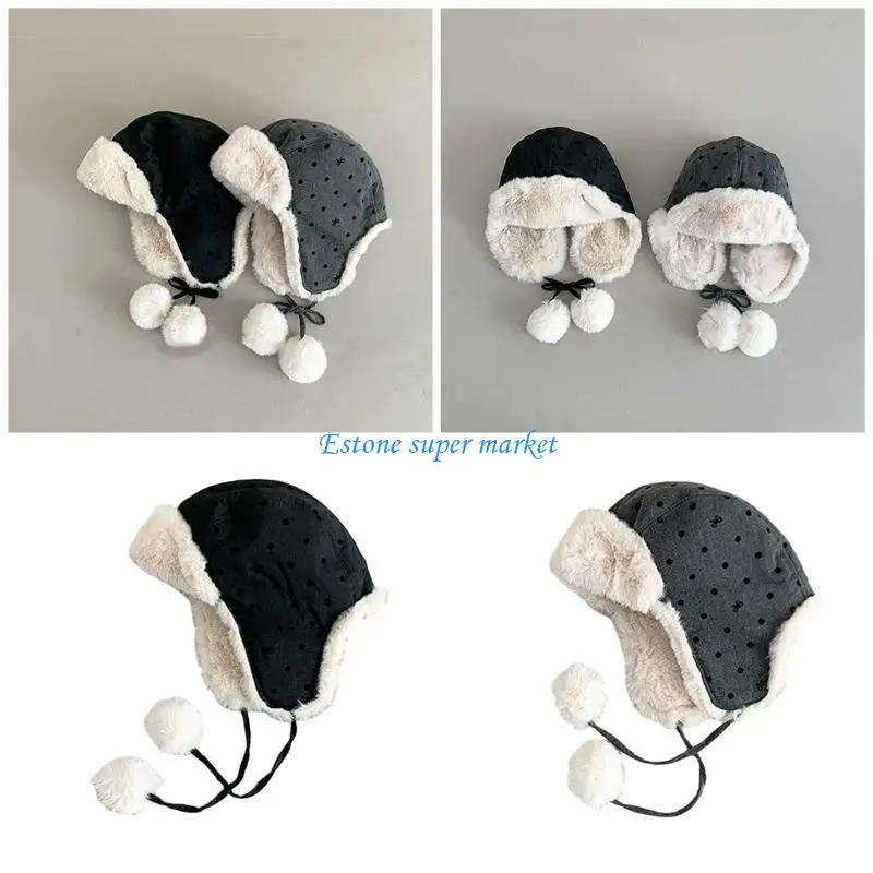 

090B Children's Wind Resistant Hat Cosy Fleece Inner Comfortable for Fall and Winter Adventures Cold Weather Protections