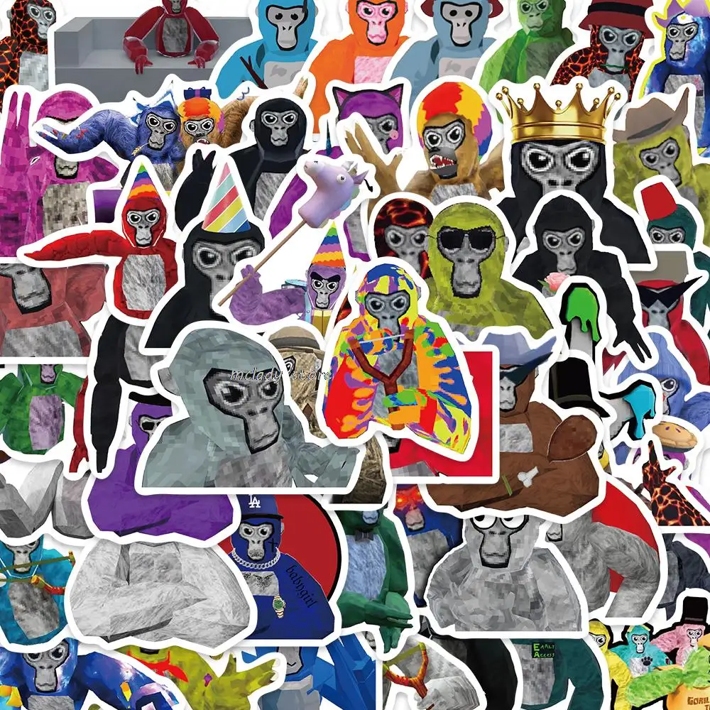 50 Gorilla Tag Sticker Laptop Stickers, Skateboard Luggage, Car Design, Home Decoration, Cool Waterproof Stickers